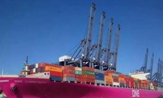 粉色集装箱船首航盐田国际