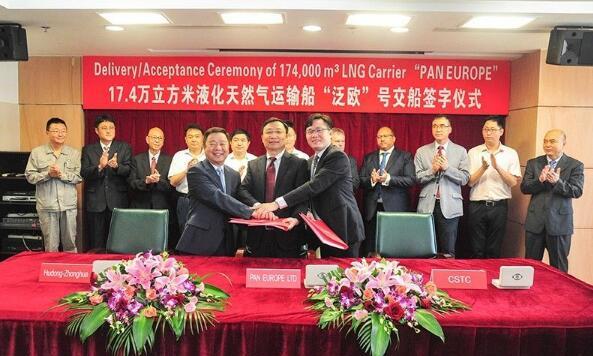 沪东中华交付17.4万立方米LNG运输船“泛欧”