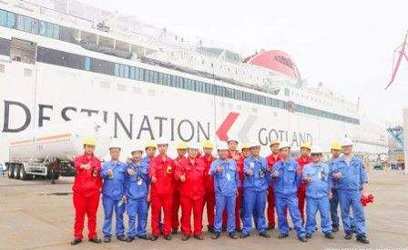 广船国际建造世界首艘双燃料高速客滚船完成首次LNG加注！